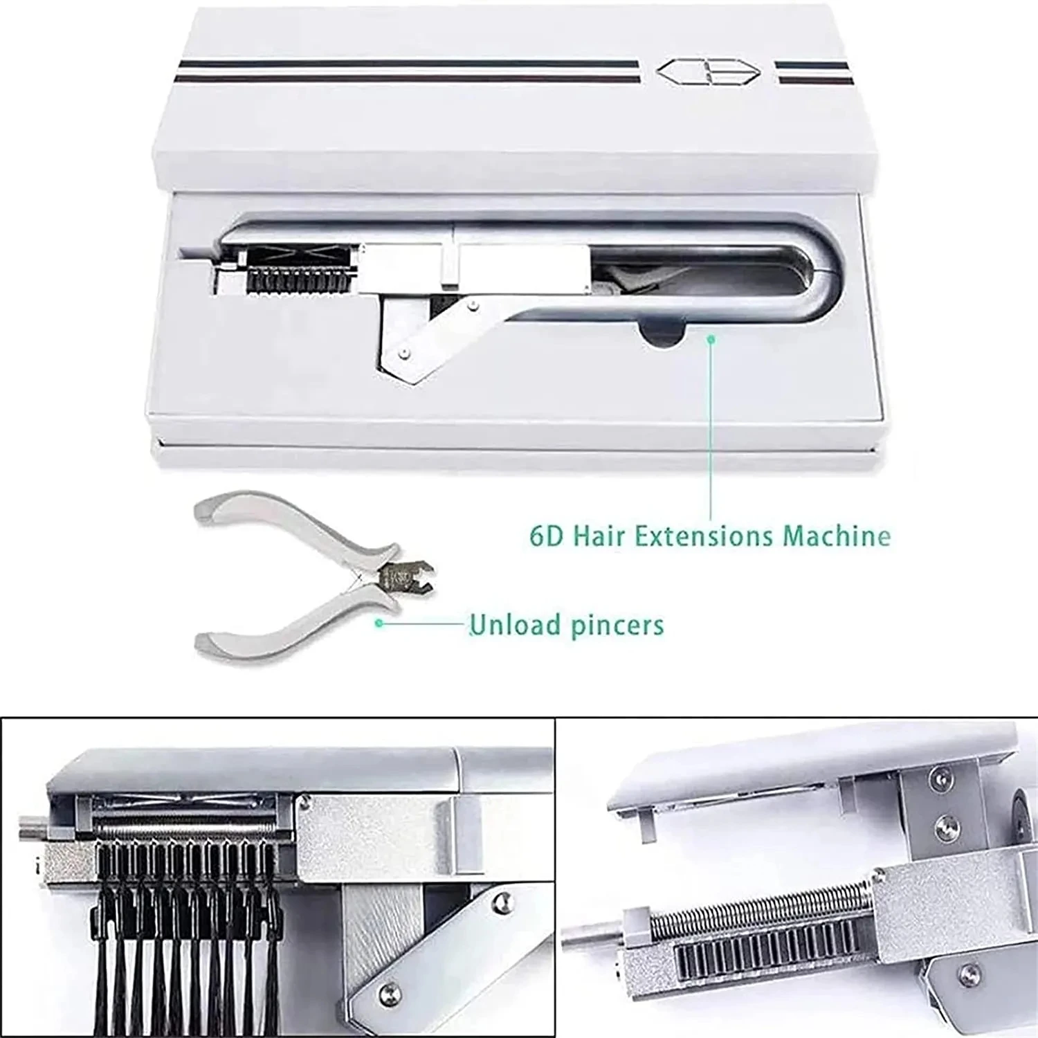 

6D Hair Extension Machine 10 Row Professional No-Trace Hair Extensions Tool 100% Real Human Hair Clip Buckle for Salon