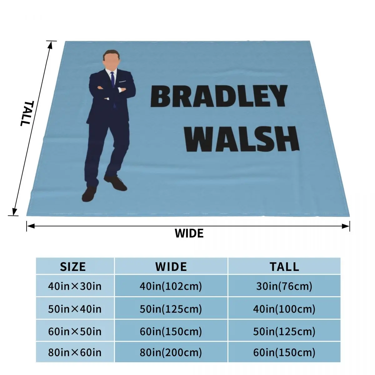 Bradley Walsh - original Bradley Walsh fan art Throw Blanket Cute Plaid manga Beach fluffy Blankets