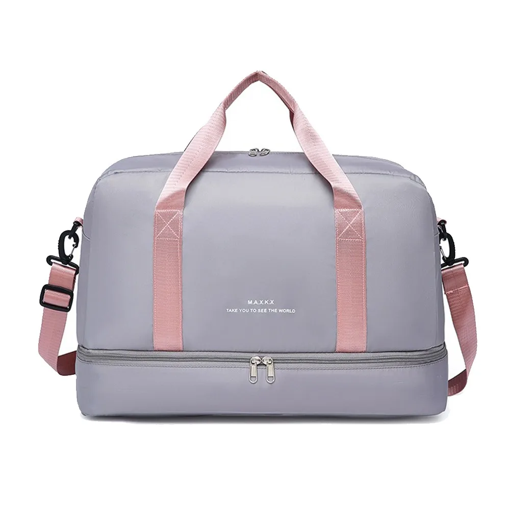 

Large Capacity Sports Bag Adjustable Shoulder Strap Solid Color Travel Bag Dry and Wet Multifunctional Duffle Bag Gym Fitness