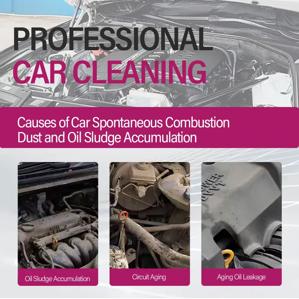 Car Engine Bay Cleaner Powerful Decontamination Cleaning Product for Engine Compartment Heavy Oil Dust Car Cleaning Product
