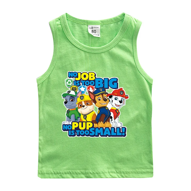 Paw Patrol Cotton T-shirt for Chlidren Girl Clothes Spin Master Vest Kids Clothing for Boys Tops Anime Printed Fashionable Tees