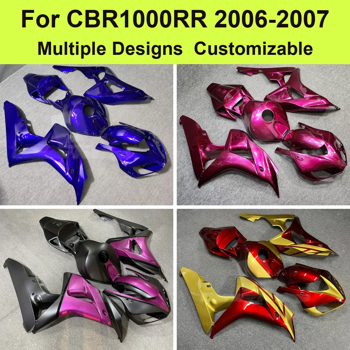 Custom Fairing Kit fit for Honda CBR 1000RR 2006 2007 SC57 1000cc Injection Moulding ABS Bodywork Panels Cowling Cases