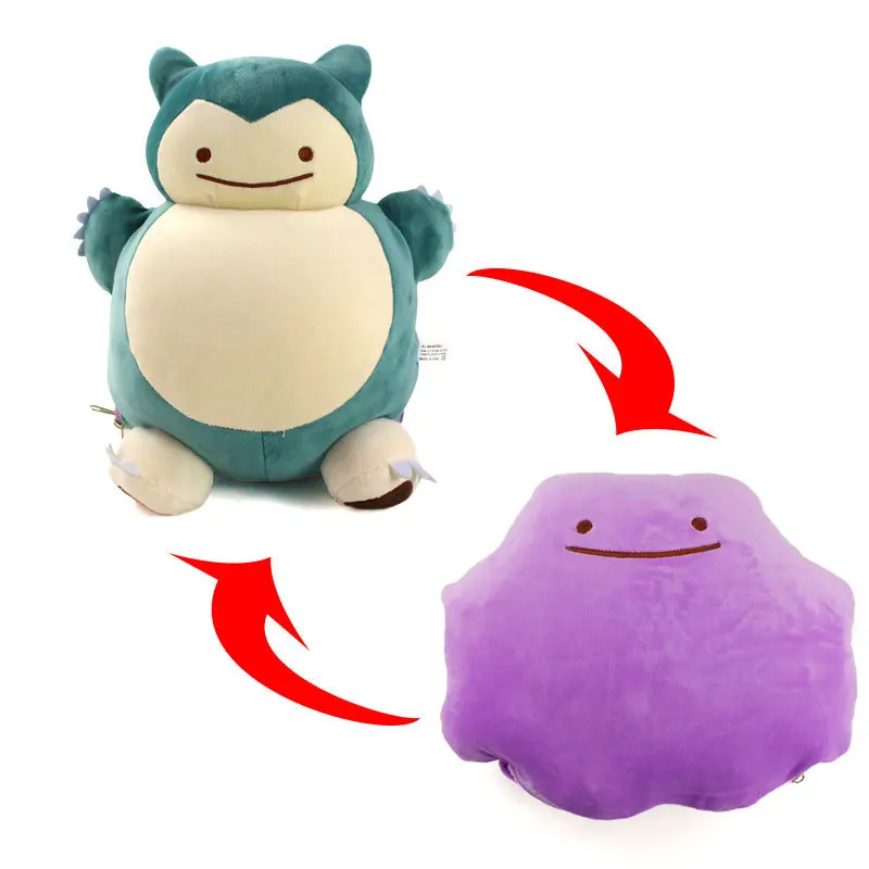 

Плюшевые игрушки Pokemon Ditto Snorlax, двусторонняя передача Kawaii, мягкие куклы Peluche, плюшевые подушки, игрушки для девочек, подарки на день рождения