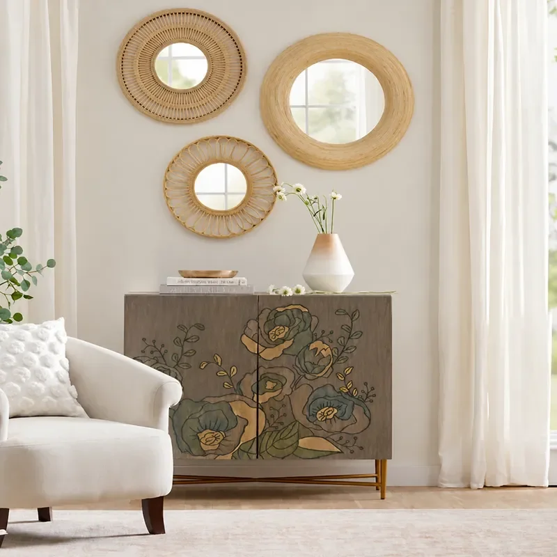 Modern Simple Solid Wood Porch Cabinet Household Bedroom Locker Retro Painted Art Foyer Cabinet Partition Dining Side Cabinet