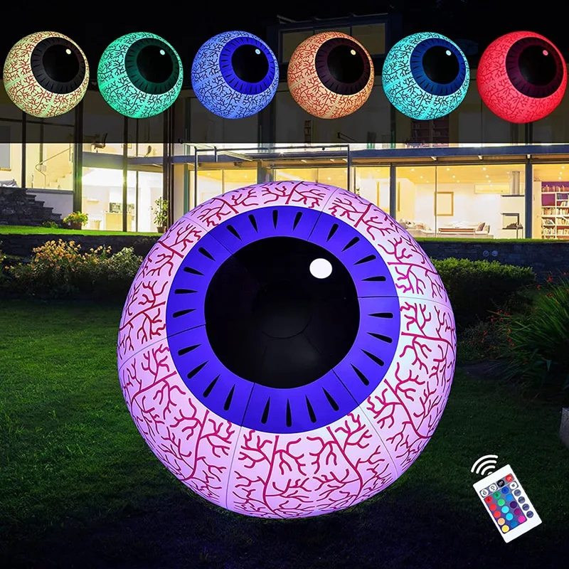 Inflatables Eyeball Halloween Decoration,16 Static Color 4 Dynamic Modes LED Lights For Holiday Party Yard Garden Lawn