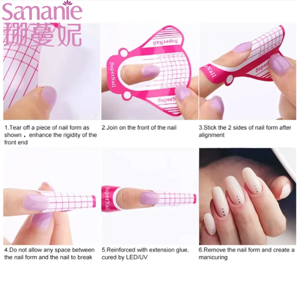 French Nail Form Tips Acrylic UV Gel Extension Curl Form Nail Gel Sticker Art Guide Mold Manicure Stencil Acrylic Tools