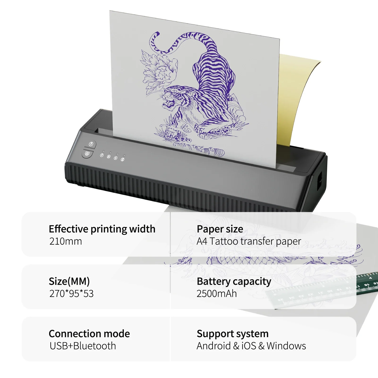 Blue Tooth Tattoo Printer Thermal A4 Size Tattoo Stencil Printer Machine Thermal Printer Tattoo