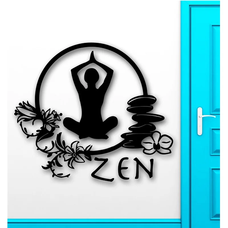 Yoga Wall Sticker Zen Meditation Yoga Health Mantra Enlightenment Girl Wall Sticker Fitness Wall Decal Bedroom Home Decoration