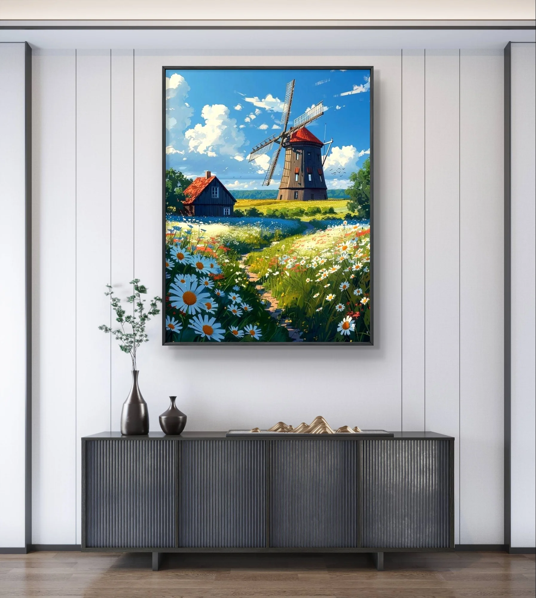 Windmill Diamond Painting Kit Mill Mosaic Mural Diy Diamond Embroidery Rhinestone Cross Stitch Rural Scenery Home Wall Decor