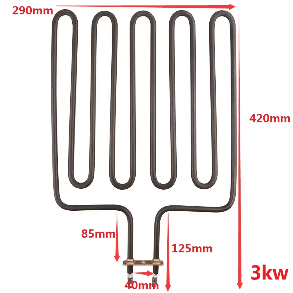 DERNORD 공기 히터 230v 사우나 가열 요소 1500w 2kw 2670w 3kw SUS304 전기 오븐 스토브 저항