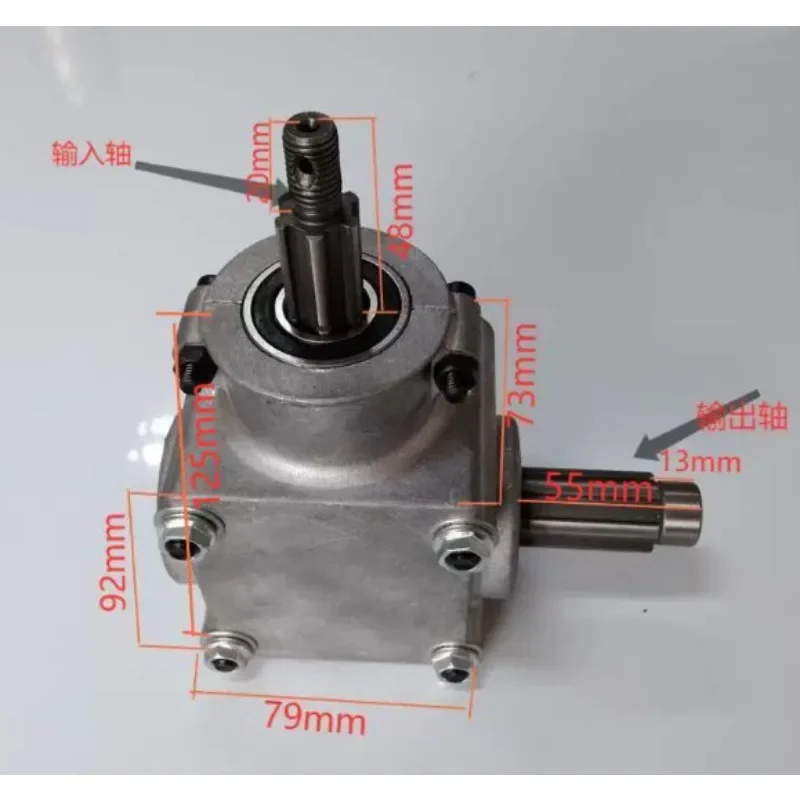 1:1 Right Angle Aluminum Gearbox, 90 Degree Bevel Drive Box for Industrial Machinery, 1:1.25 Reduction