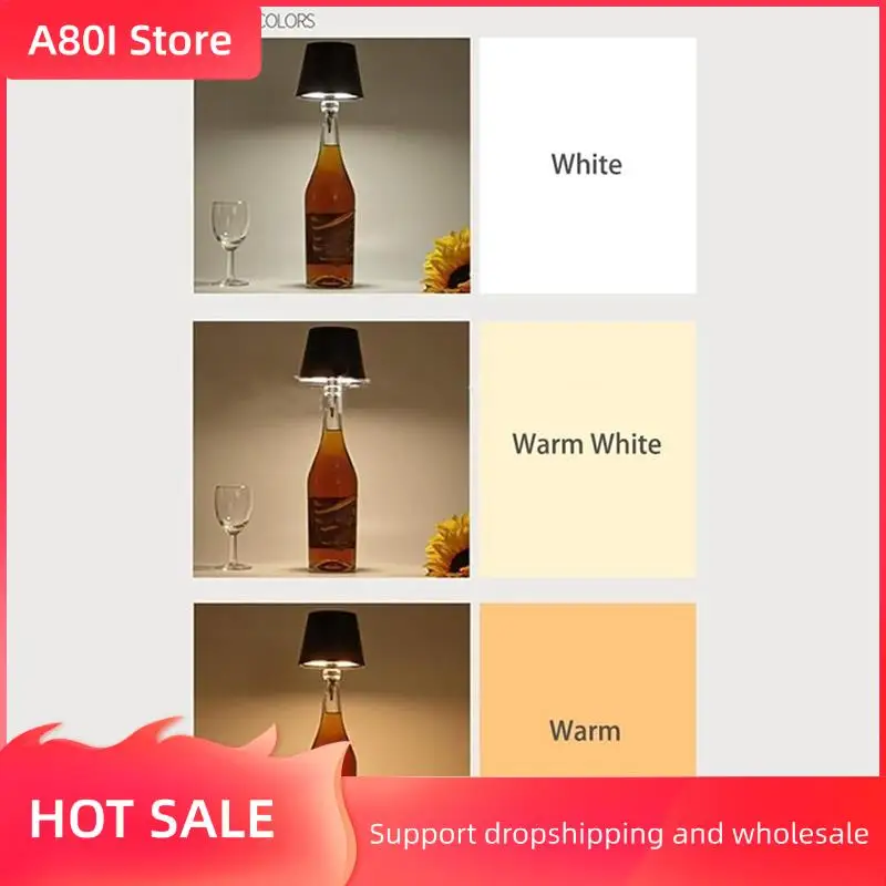 

A80I светодиодный светильник для бутылок, сенсорная беспроводная настольная лампа, 3-цветная лампа для бутылок для внутренних/наружных ресторанов и баров