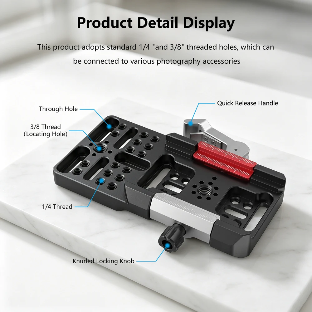CAMVATE Extended Arca/Manfrotto-Type Compatible Quick Release Base Clamp For Sony Canon Nikon Universal Cameras
