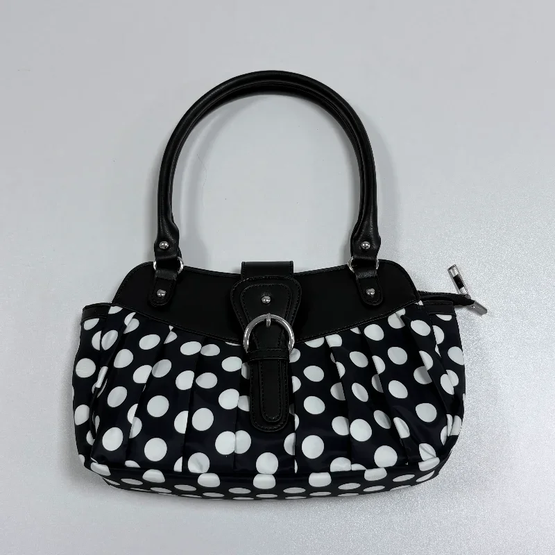 Retro Y2k Polka Dot Motorcycle Underarm Bag Stylish Women's Belt Buckle Design Shoulder Bag Niche Rivet Patchwork Design Handbag