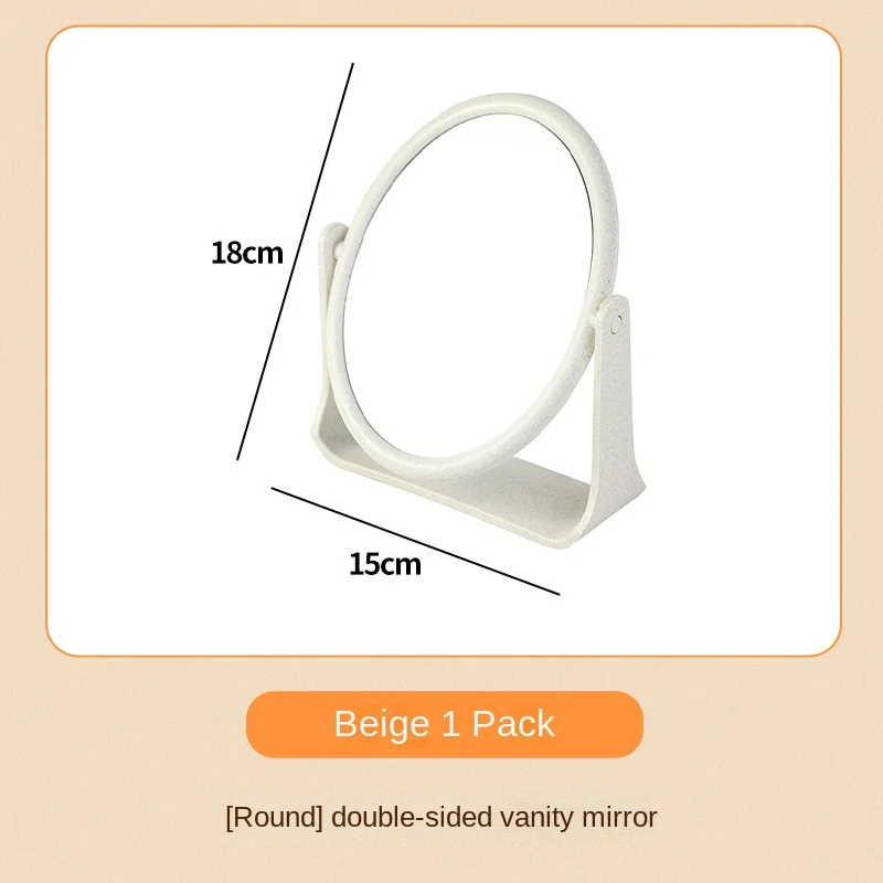 360° Rotating Desktop Vanity Mirror INS-Style Compact Makeup Mirror for Bedroom Dormitory Foldable Adjustable Stand