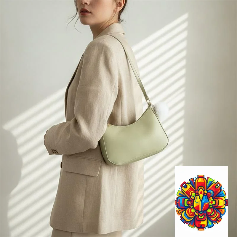 Fashion Small Square Crossbody Bag Casual Single Shoulder Armpit Bag With Cute Hairball for Ladies Daily Shopping Work Trip