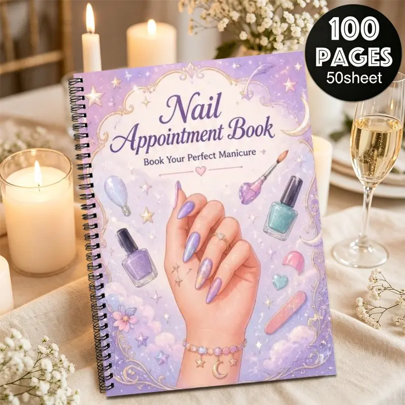 A5Nail Art Salon Appointment Customer Record Book,Nail Artist Schedule, For Nail Salon Front Desk Registration Opening Gift