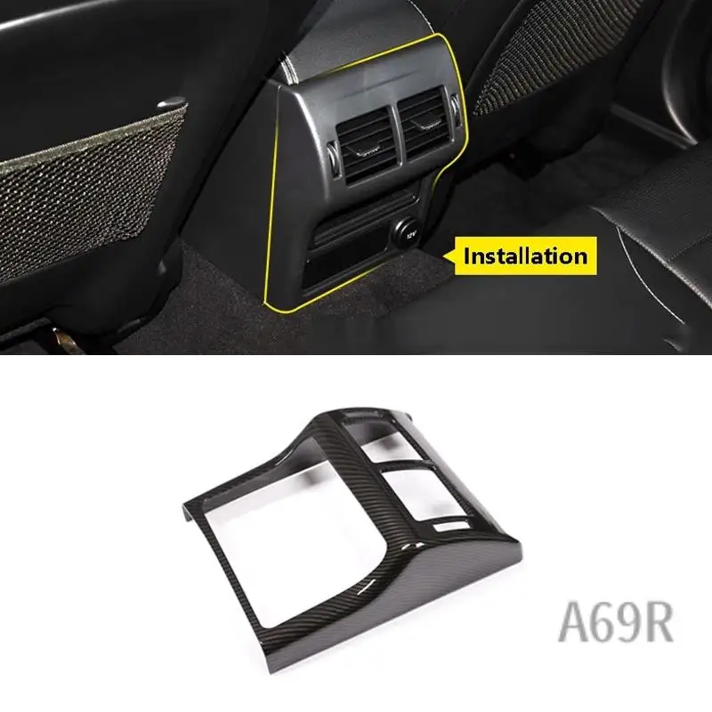 

A69R-Carbon Fiber Style Car Rear Seat Air Conditioning Outlet Frame Cover Tirm For Jaguar XE XF F-Pace F Pace X761 2016-2018