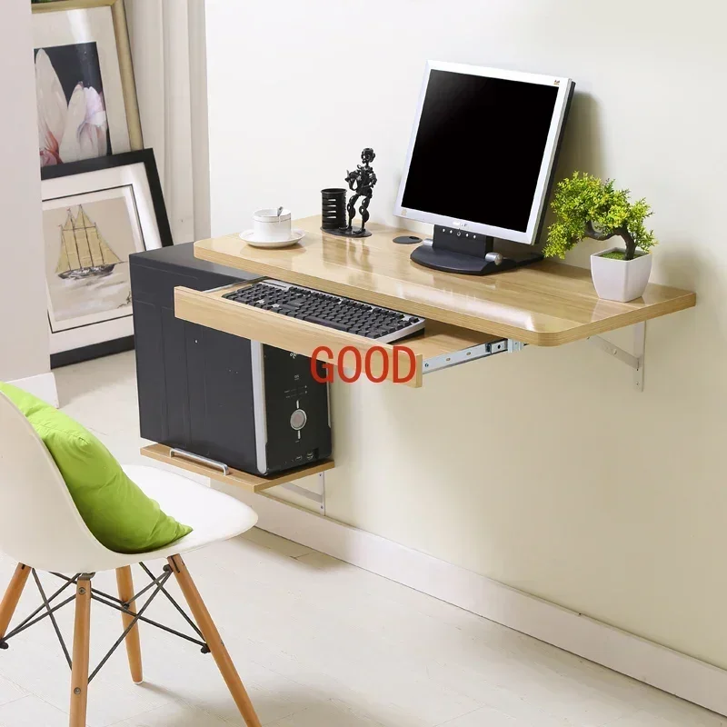 Space-saving simple desktop computer desk safe and stable household wall-mounted folding table strong load-bearing creative note