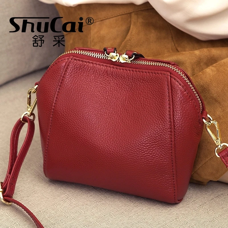 Genuine Leather Small Crossbody Bags for Women Luxury Handbag Fashion Ladies Shoulder Bag Female Party Purse Shell Bags