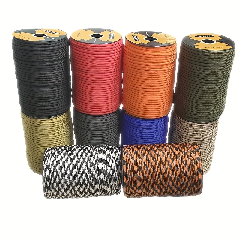 

30 метров за штуку, 7-жильный диаметр 4 мм, рулонная веревка для кемпинга, выживания, подвесные веревки, аксессуары для навеса для палатки