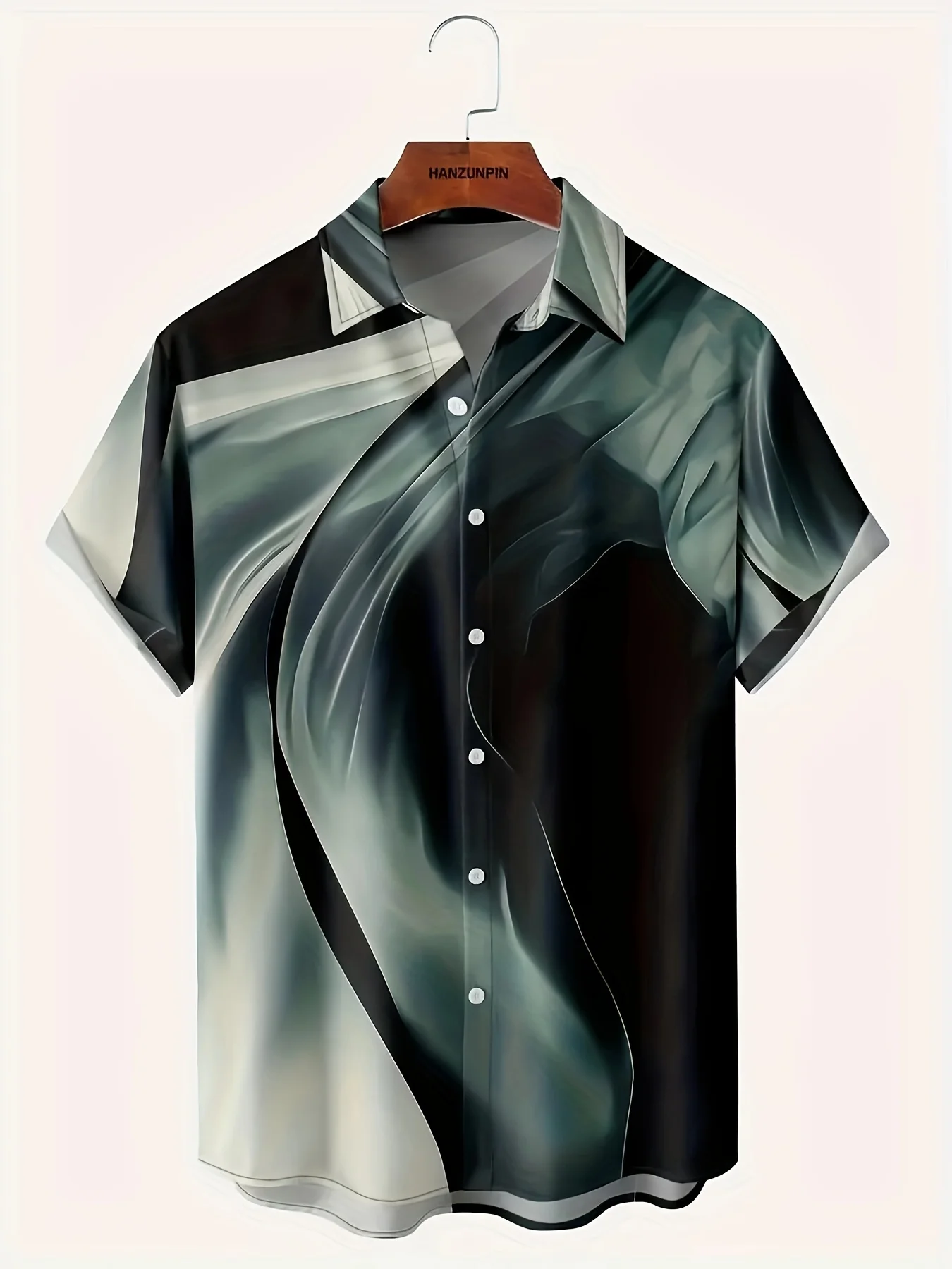 

Summer men's 3D floral shirt with three-dimensional pattern printing, breathable, casual and vacation-style short-sleeved shirt