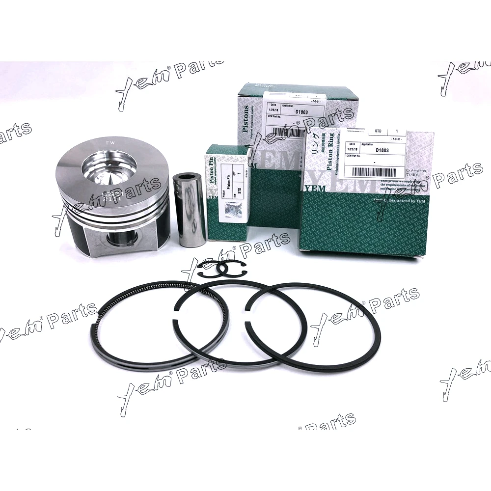 Long Time Aftersale Service 1 Sets STD Engine Piston & Rings, Clip, Pin For Kubota D1803 D1803-M Engine