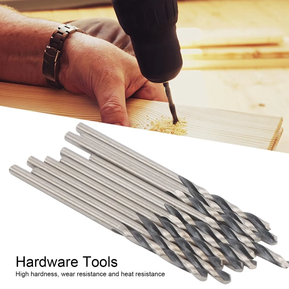 10pcs Straight Shank Twist Drill Bit Micro Size Small Size High Speed Steel 4241 Drill Bit 1.80mm Diameter/1.0mm Diameter