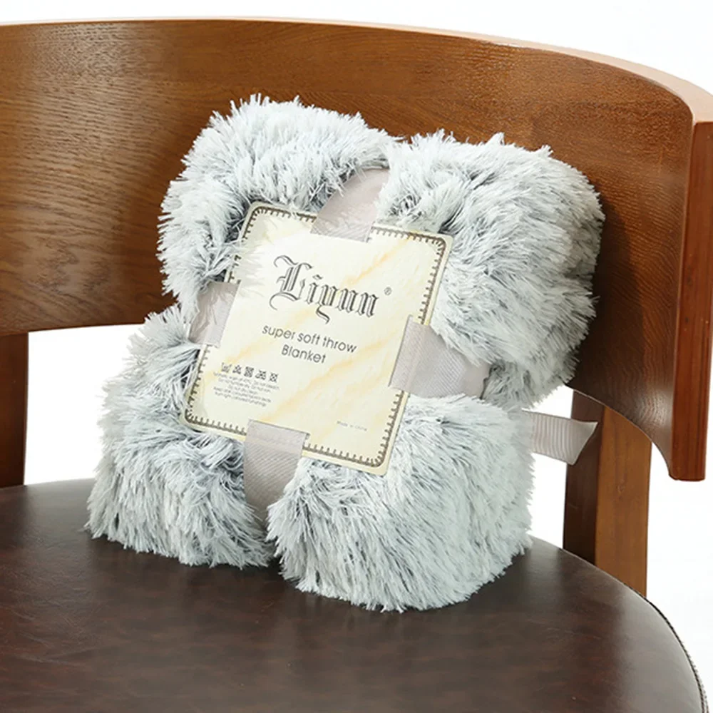 Plush Blanket Soft Fur Faux with Fluffy Throw Blanket Bed Sofa Long Shaggy Winter Warm Bedding Sheet Soft Blankets Drop Ship