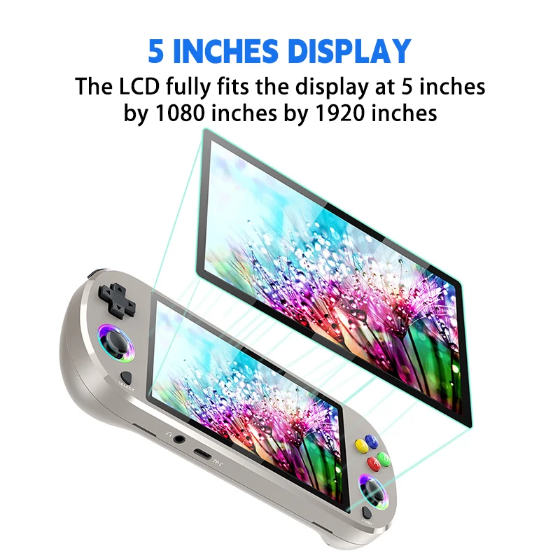 M22 وحدة تحكم بجهاز لعب محمول 5 بوصة شاشة LCD ريترو لعبة فيديو لاعب نظام لينكس يدعم 30 محاكي أذرع التحكم في ألعاب الفيديو غمبد