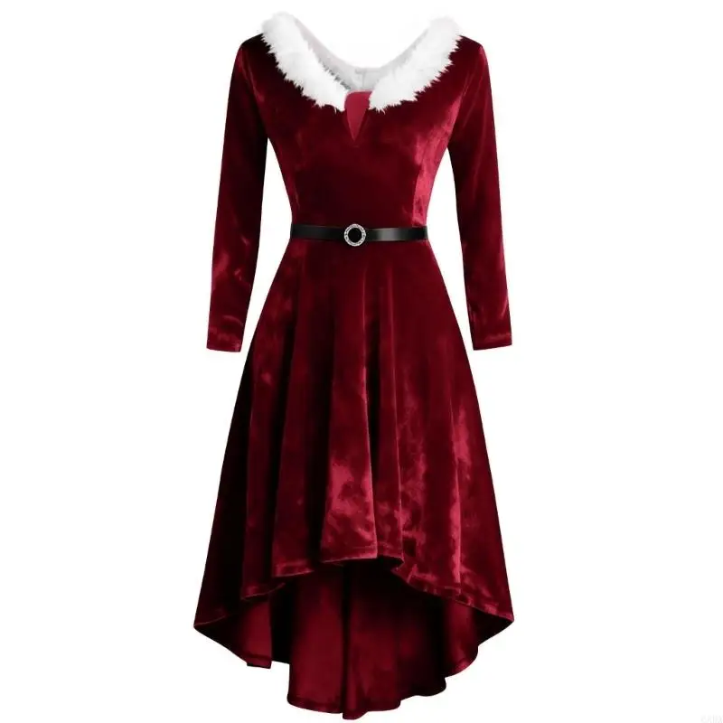 Robe Mère Noël à Franges Femme – Modèle Rouge – photo 9