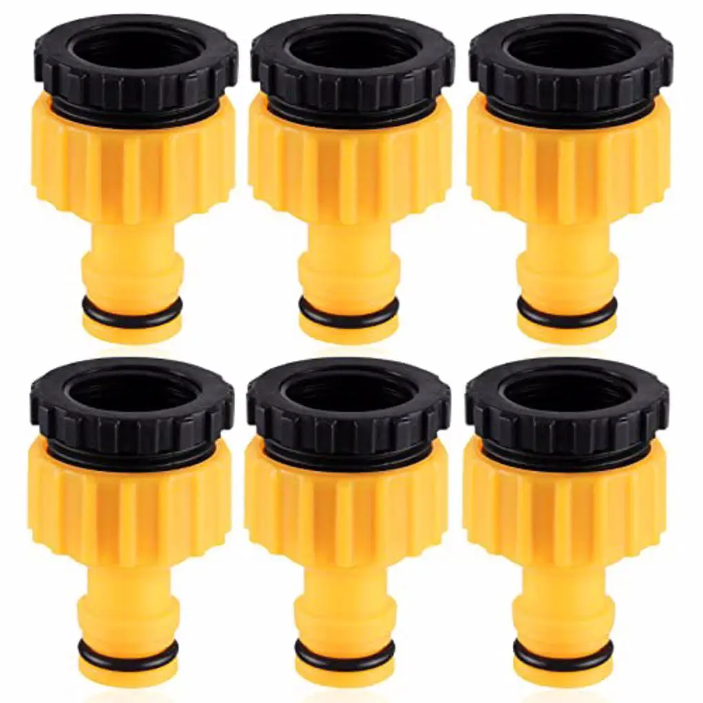 6 Pieces Hose Tap Quick Connector 2 in1 Plastic Repair Threaded Water Faucet Adapter Car Washing Garden Irrigation