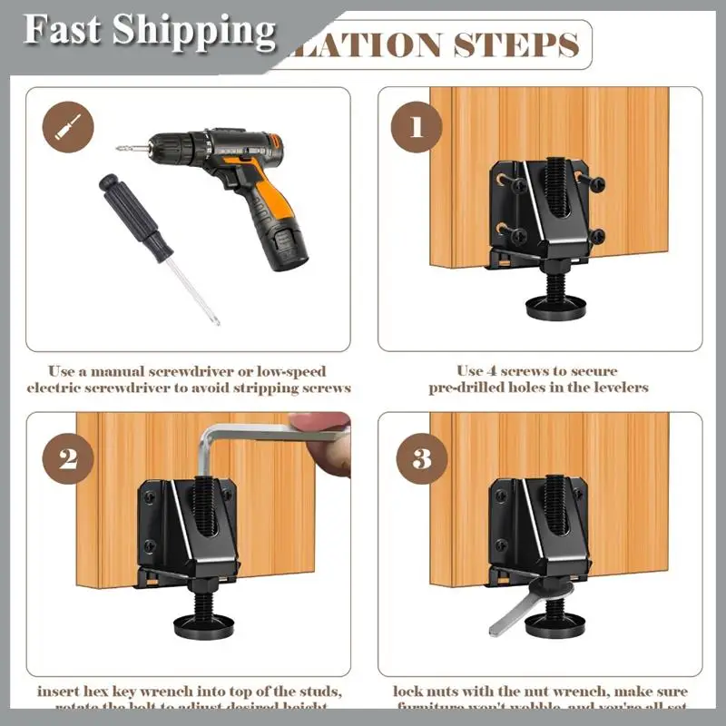 

A91P Heavy Duty Leveling Feet Adjustable Table Leg Leveler Hex Nut Design For Flawlessleveling Workbench Leveling Feet For Furni