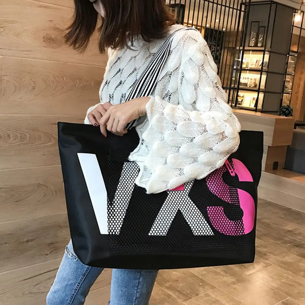 Handbags Large Capacity Letter Beach Bag Nylon Luxury Designer Travel Shopping Bags Casual Single Shoulder Bag Women