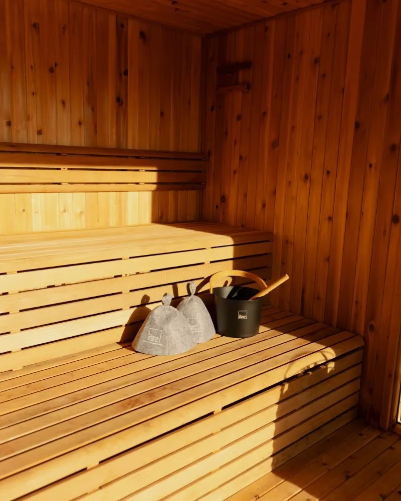 Custom made Garden Sauna Cabin with Changing Room for 6 Person Outdoor Sauna with Full Glass Front