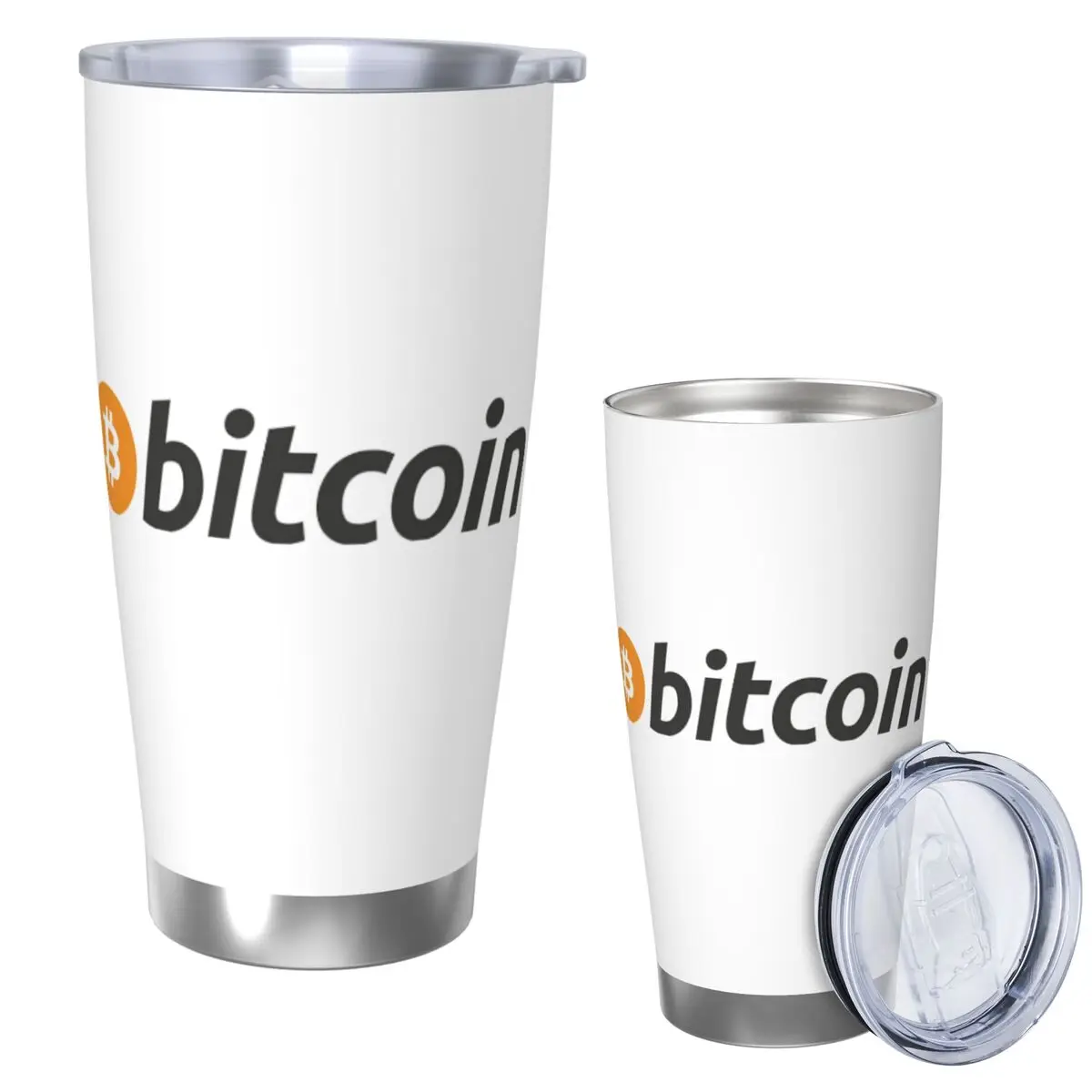 Bitcoin Logo Stainless Steel Tumbler Vacuum Insulated Mug Thermal Cold Bottle Straws With Lid 20oz