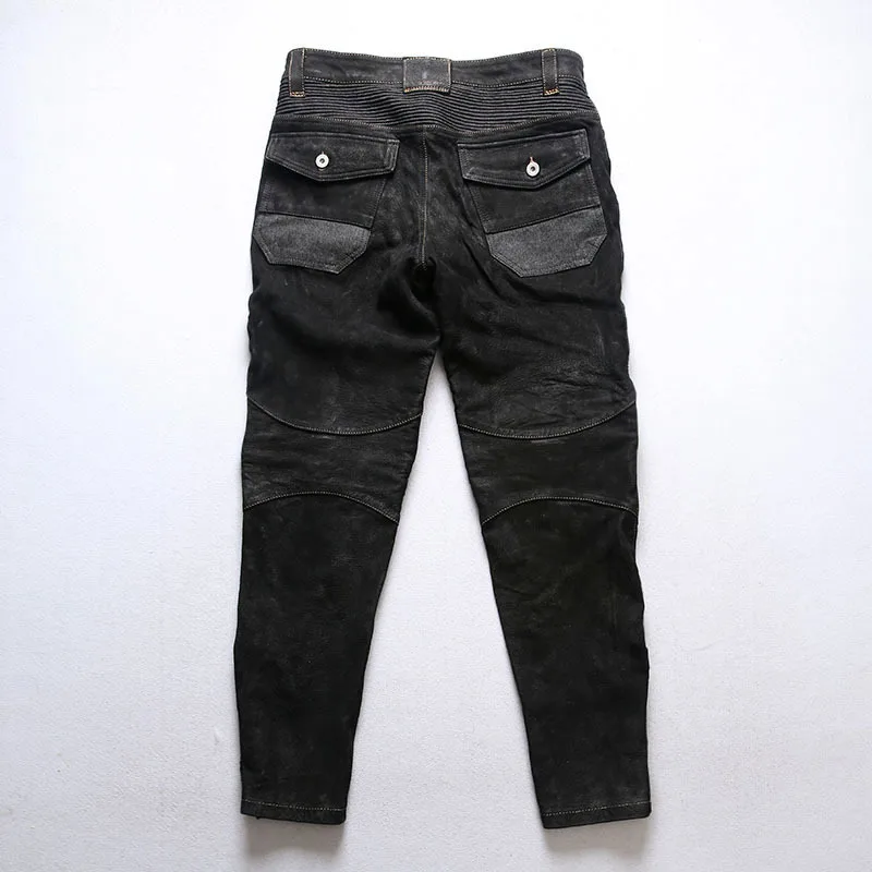 High Quality Mens Leather Pants Genuine Leather Workwear Pants