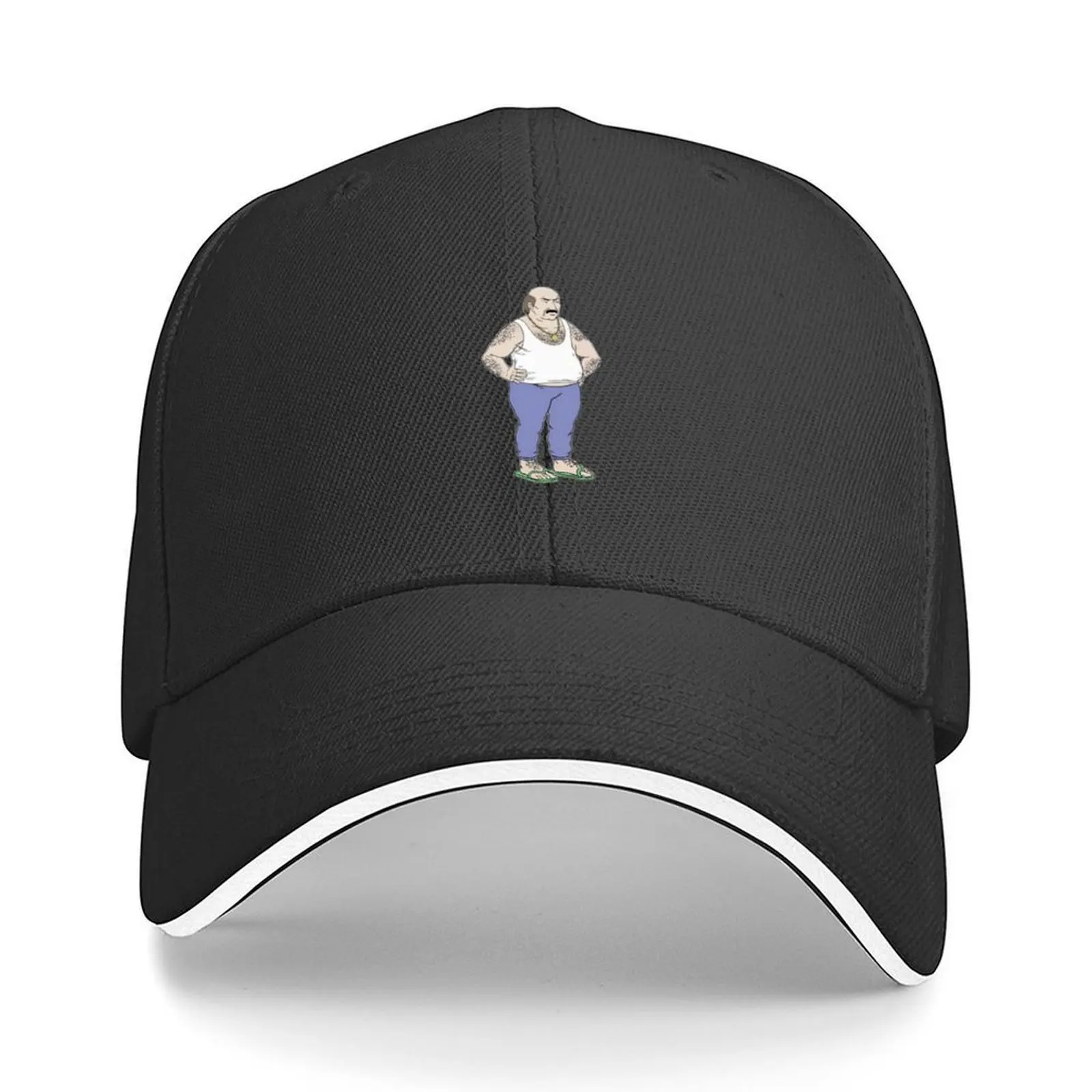 

Aqua teen hunger force Carl angry wearing sandals Baseball Cap Horse Hat Trucker Hat cute Luxury Hat Mens Tennis Women's