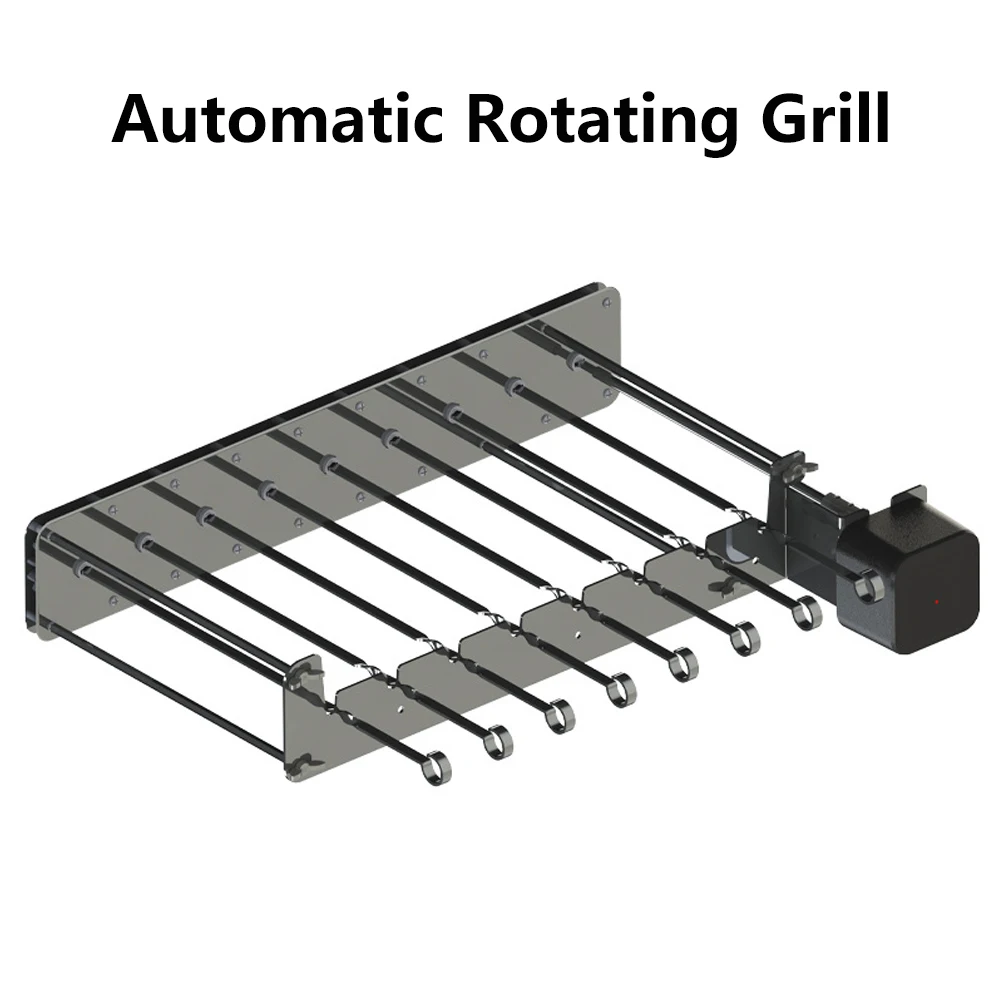 Automatyczny obrotowy grill na węgiel drzewny ze stali nierdzewnej Bezdymny elektryczny grill Automatyczna maszyna do grillowania z 7 szaszłykami