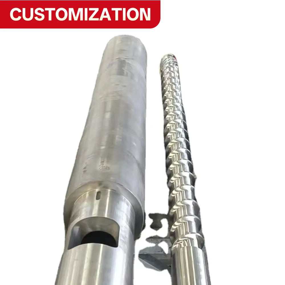 

Custom Bimetal Screw and Barrel Assembly SACM645 for PPR Plastic Machinery 38CrMoAIA Dual-Alloy Screw HRC 60 Nitriding screw