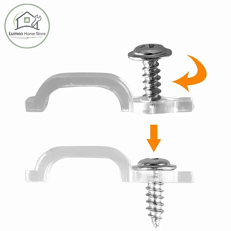 50Pcs Mounting Brackets Clip Side Fixing Clips With Screws 10MM For 5730/5050/2835/3014 SMD LED Waterproof Strip Light