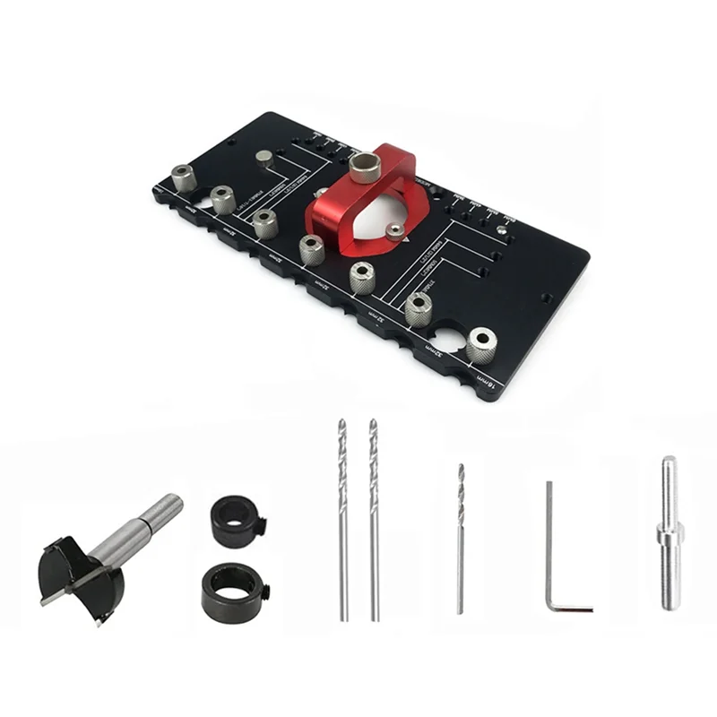 AF90-35Mm Concealed Hinge Jig, Shelf Pin Drilling Guide, Cabinet Hinge Mounting Jig Locator, Woodworking Hinge Hole Punch