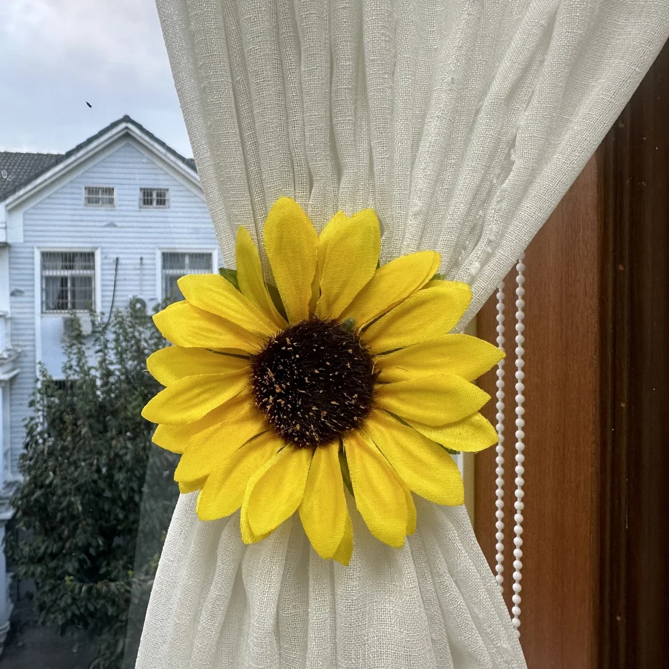 1/2/4 Stück Simulierte Sonnenblumen-Vorhangklammer, Vorhangclip, Vorhangband, Vorhangfaltenband für Wohnzimmer-Dekoration