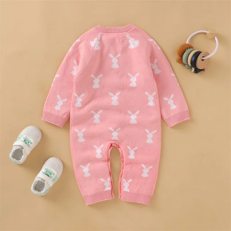 

Infant Toddler Unisex Fall Bodysuit with Cute Animal Print and Long Sleeves for Round Neckline Baby Romper