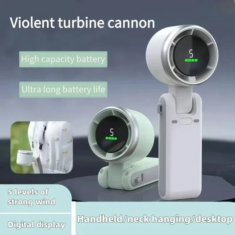 

Новинка 2025 года, 3600 мАч, подвесной шейный уличный складной настольный мини-вентилятор на 180 градусов, ручной складной высокоскоростной мощный турбовентилятор