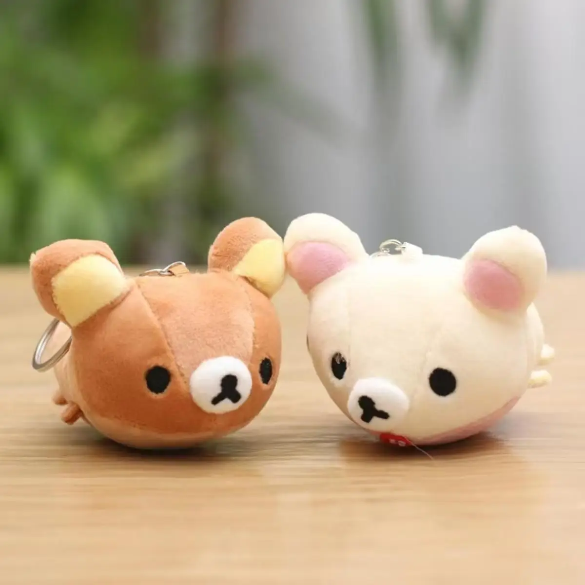 Rilakkuma Korilakkuma kawaii Mini Lying Plush Keychain Cute Bear Fluffy Stuffed Doll Bag Charm Pendant Cartoon Anime Fans Gift