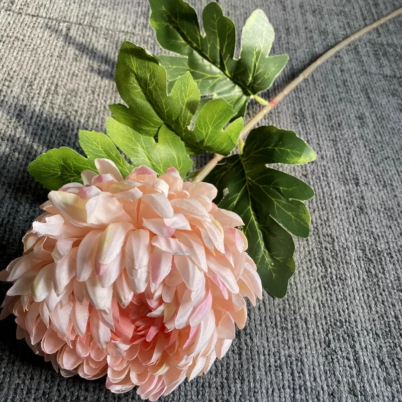 Kunstmatige chrysanthemumbloem met enkele steel, levensechte nepbloei - levendige kleuren, duurzaam materiaal, perfect voor woondecoratie