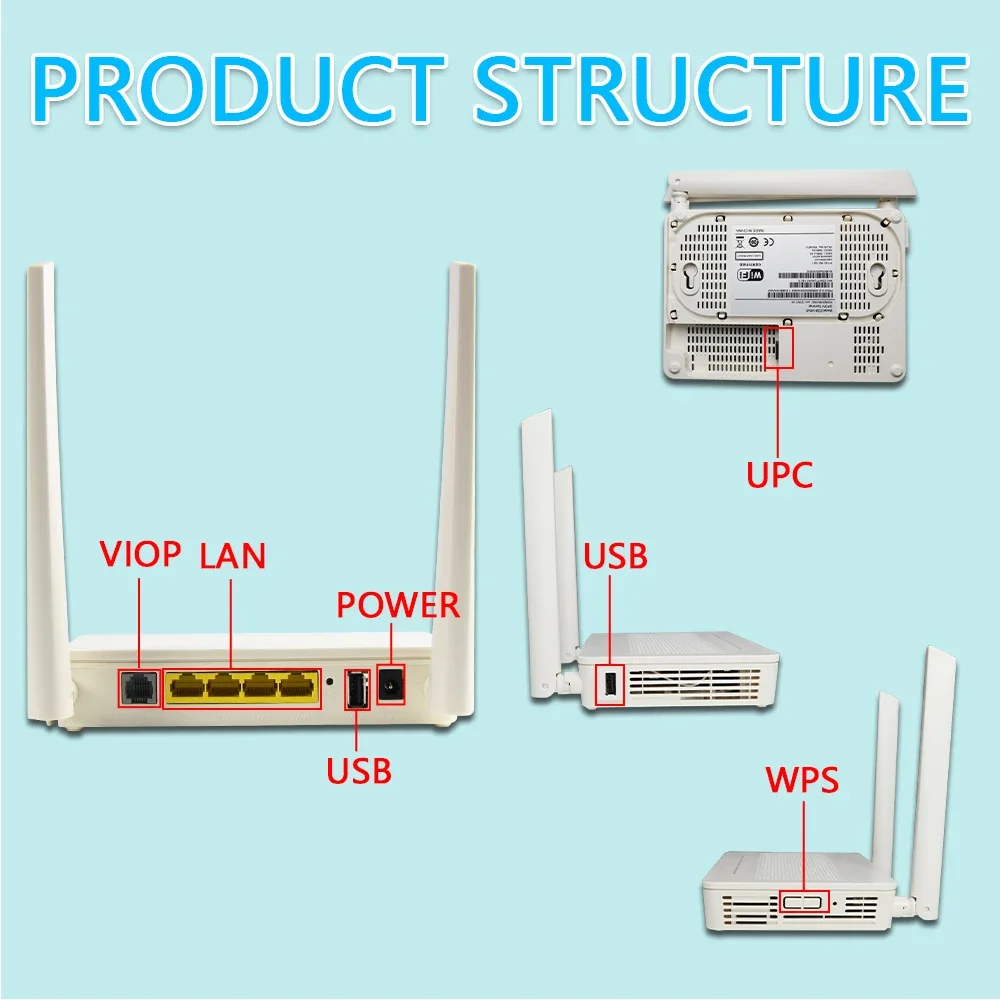 NETONE EG8145V5 Original New GPON ONU APC UPC Gigabit 4GE VIOP Dual Band 2.4G 5G WIFI ONT