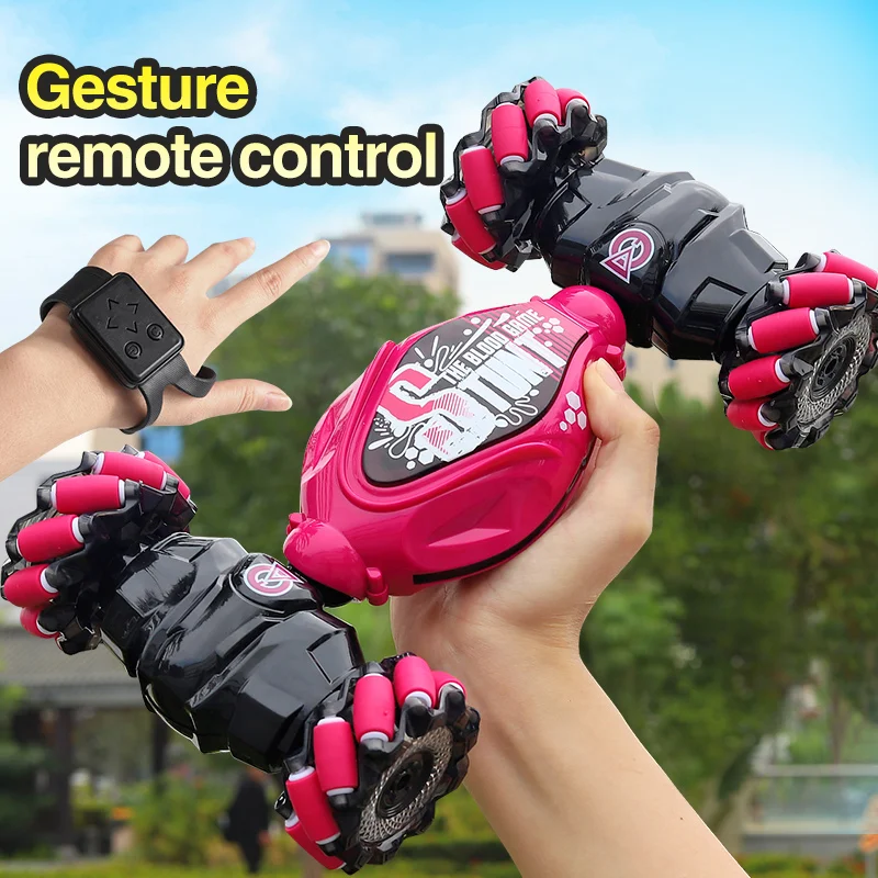 Gesture Sensing Twist Remote Control Car - 4WD Drift Stunt Off-road Vehicle, Dual Control Watch + Handle, Light Up Climbing Toy