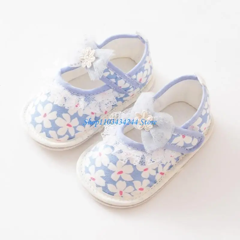 

Infant Girls Bowknot Decorated Party Shoes Prewalker Shoes Cotton Cloth Shoes